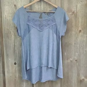 ALMOST FAMOUS BLUE LACE TSHIRT LARGE